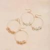 Morning Lavender Mindy Flower Beaded Hoop Earrings Accessories