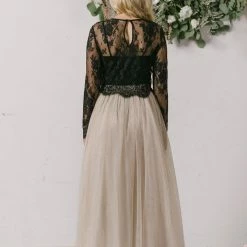 Maniju Bridal Amelie Long Sleeve Lace Crop Top