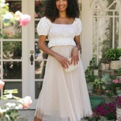 On Blue Maternity Friendly Michaela Pleated Tulle Skirt