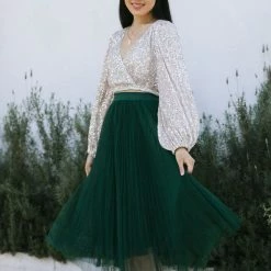 Audrey 3+1 Etta Sequin Surplice Blouse Clothing