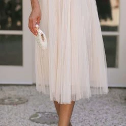 On Blue Maternity Friendly Michaela Pleated Tulle Skirt