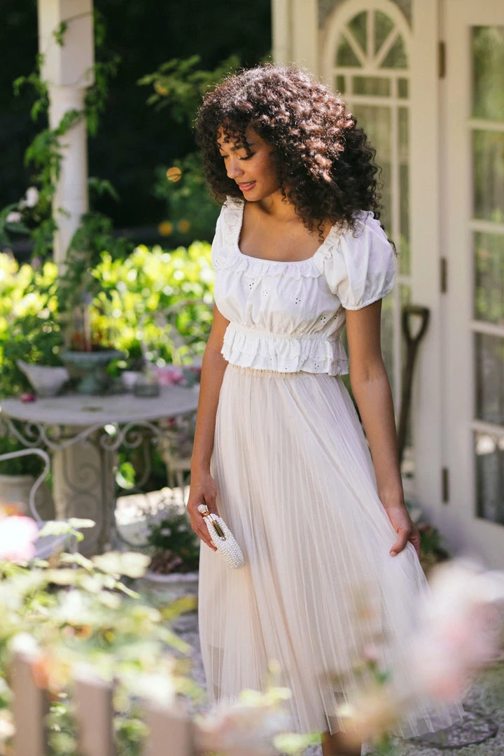 On Blue Maternity Friendly Michaela Pleated Tulle Skirt