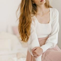 Moodie Aria Long Sleeve Knit Top Basics