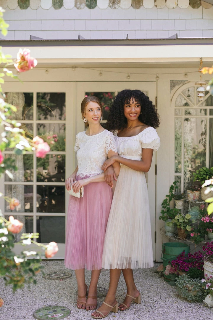 On Blue Maternity Friendly Michaela Pleated Tulle Skirt