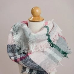 Leto Collection Kids Pink Plaid Infinity Scarf