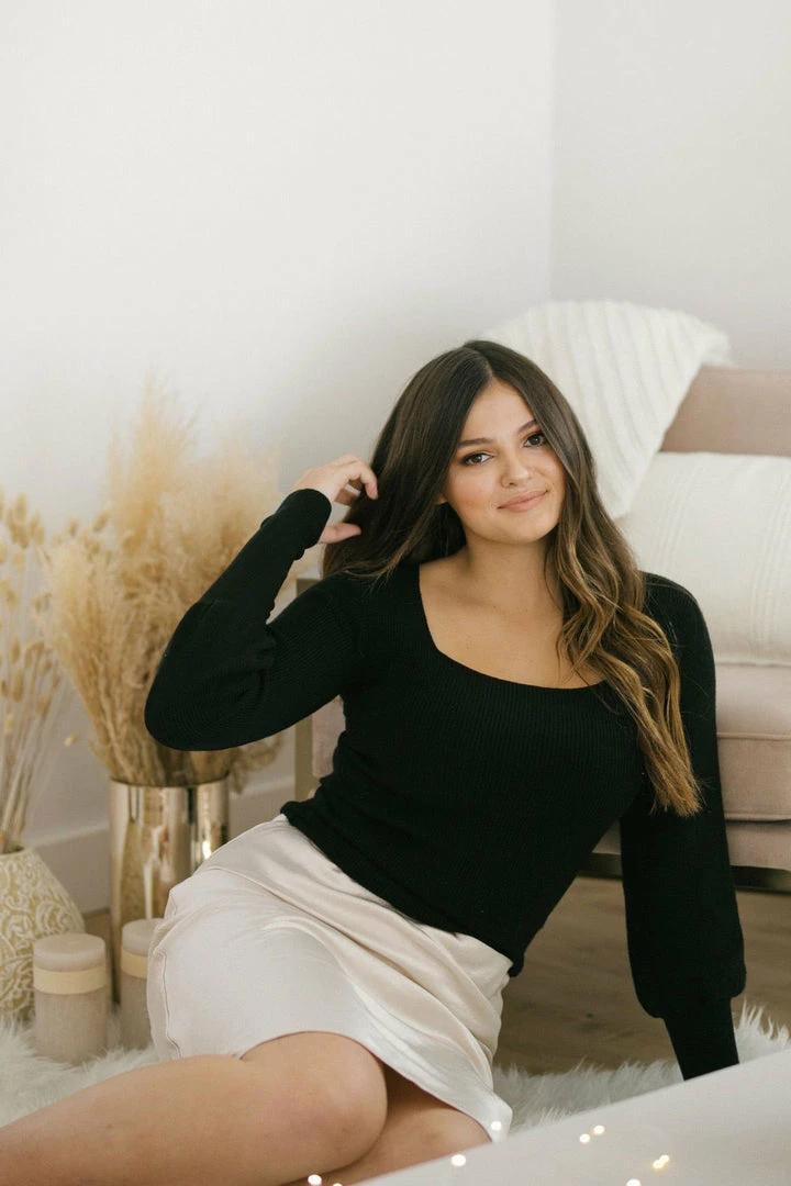 Moodie Aria Long Sleeve Knit Top Basics