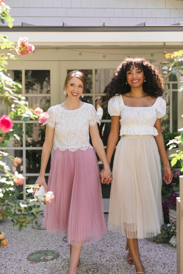 On Blue Maternity Friendly Michaela Pleated Tulle Skirt