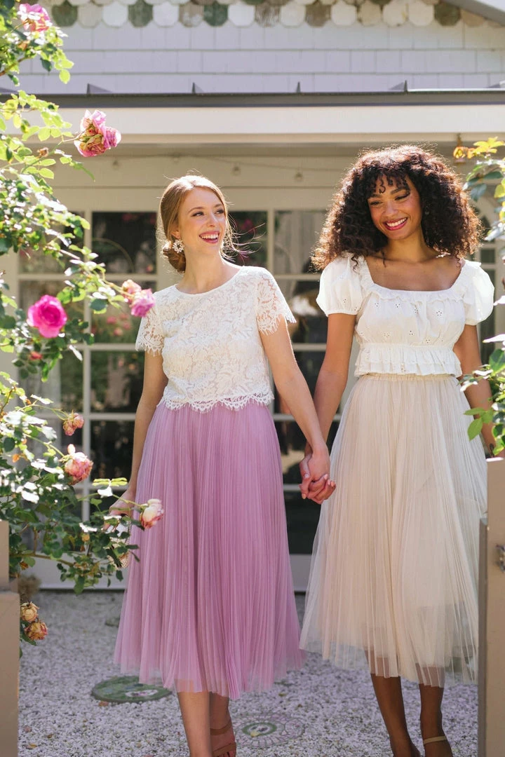 On Blue Maternity Friendly Michaela Pleated Tulle Skirt