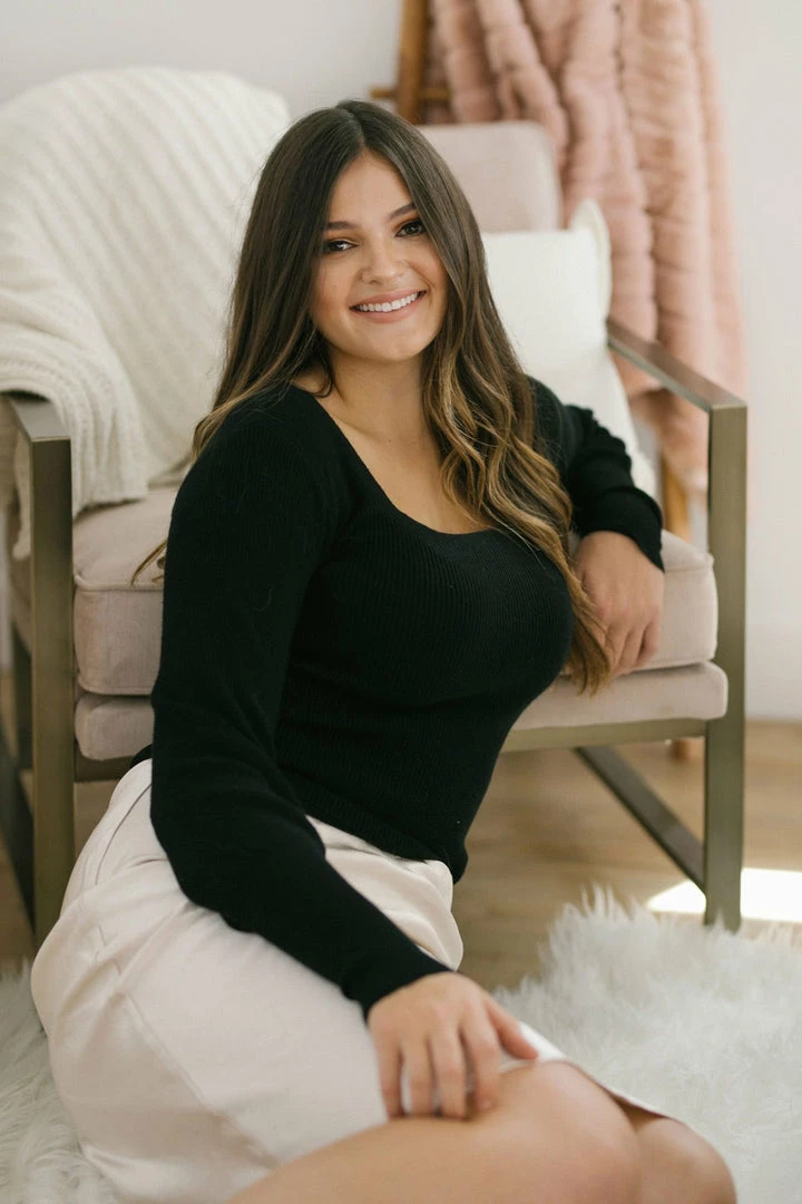 Moodie Aria Long Sleeve Knit Top Basics