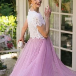 On Blue Maternity Friendly Michaela Pleated Tulle Skirt