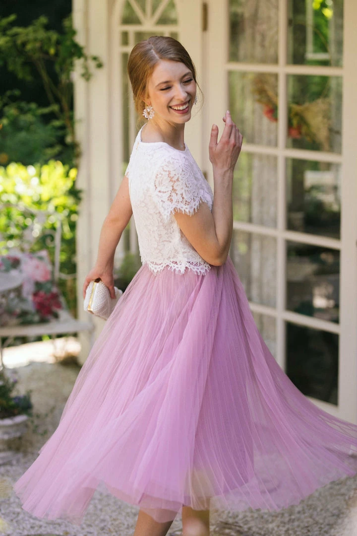 On Blue Maternity Friendly Michaela Pleated Tulle Skirt