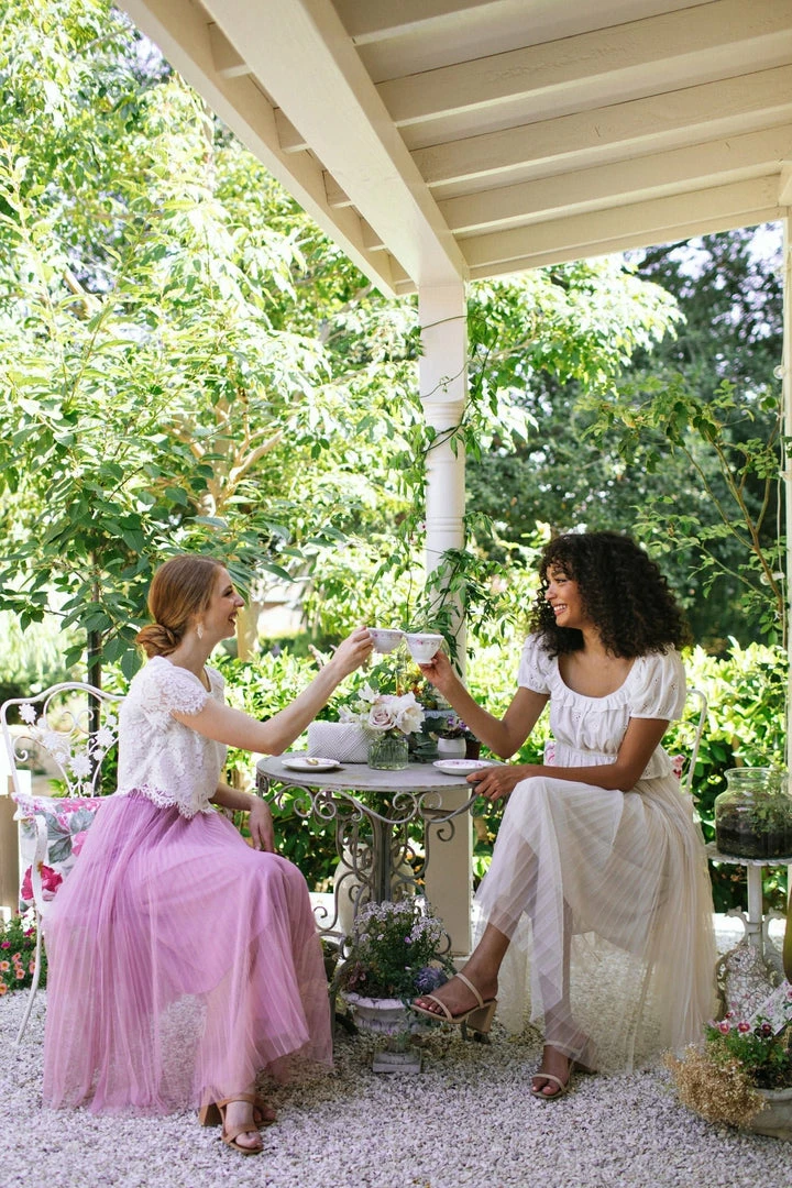 On Blue Maternity Friendly Michaela Pleated Tulle Skirt