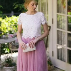 Maniju Ellie Short Sleeve Lace Top