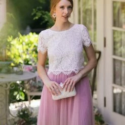 Maniju Ellie Short Sleeve Lace Top