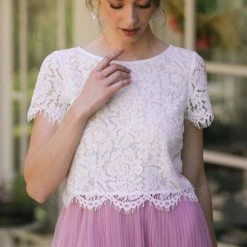 Maniju Ellie Short Sleeve Lace Top