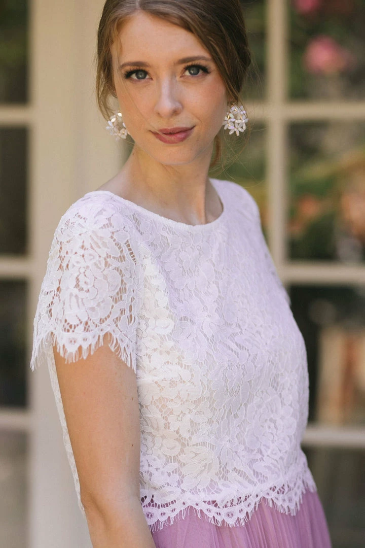 Maniju Ellie Short Sleeve Lace Top