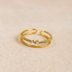 Fame Helen Crystal Gold Ring Accessories