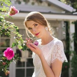 Girly Teresa Flower Beaded Teardrop Earrings