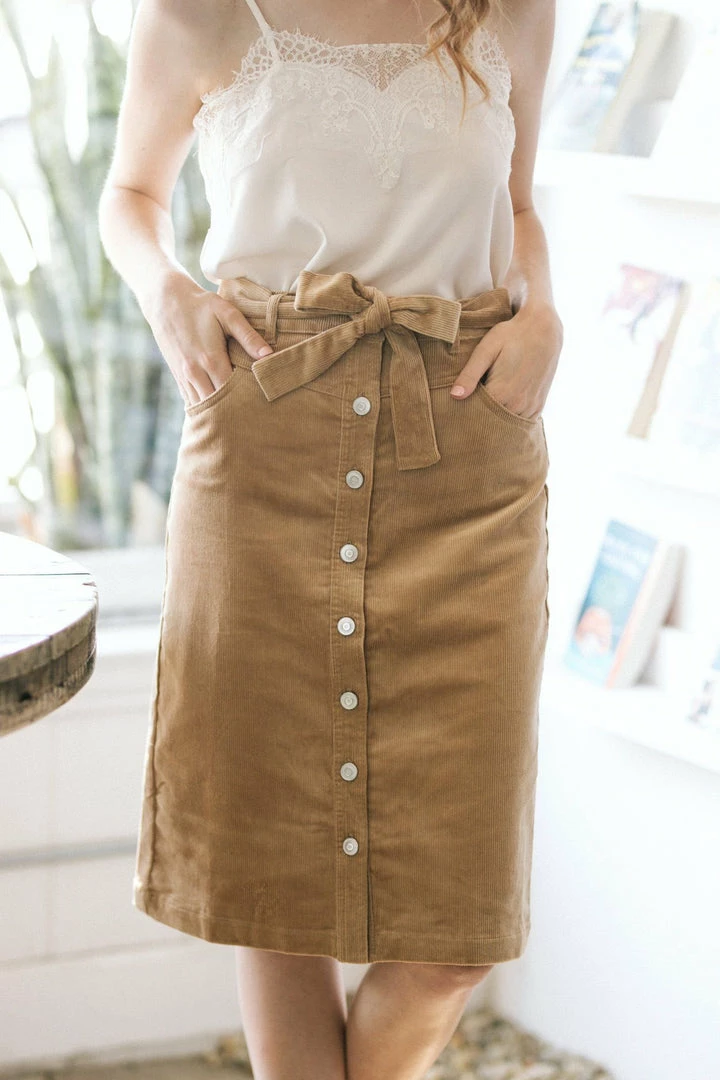 Style Melody Whitney Corduroy Midi Skirt