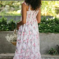 In Loom Presley Smocked Midi Dress Maternity Friendly