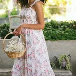 In Loom Presley Smocked Midi Dress Maternity Friendly