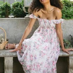 In Loom Presley Smocked Midi Dress Maternity Friendly