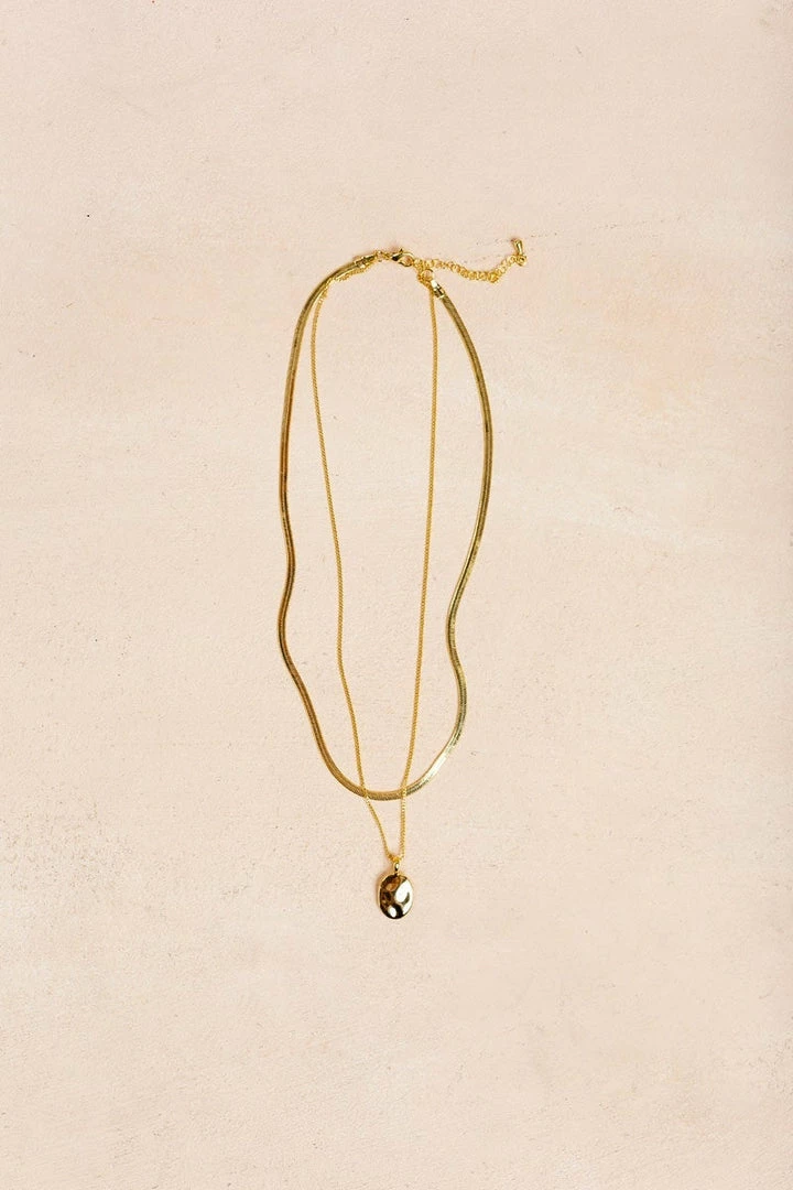 Fame Olivia Gold Layered Pendant Necklace Accessories