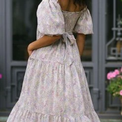 & Merci Serena Tiered Midi Dress Clothing