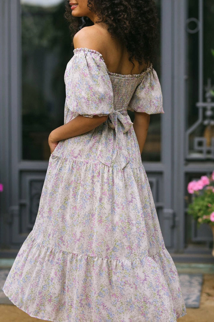 & Merci Serena Tiered Midi Dress Clothing