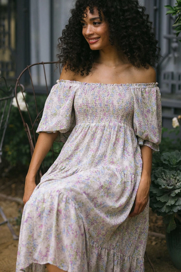 & Merci Serena Tiered Midi Dress Clothing