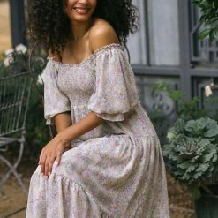 & Merci Serena Tiered Midi Dress Clothing