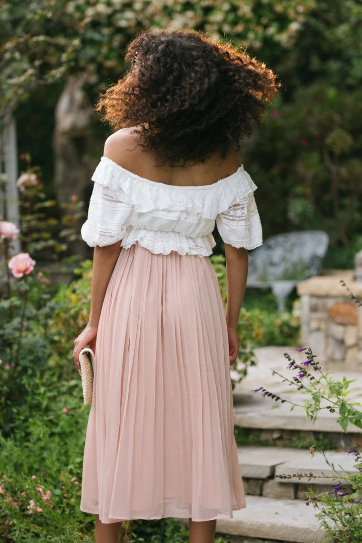 Calista Maternity Friendly Shailene Pleated Midi Skirt