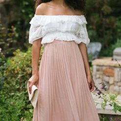 Calista Maternity Friendly Shailene Pleated Midi Skirt