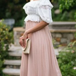 Calista Maternity Friendly Shailene Pleated Midi Skirt