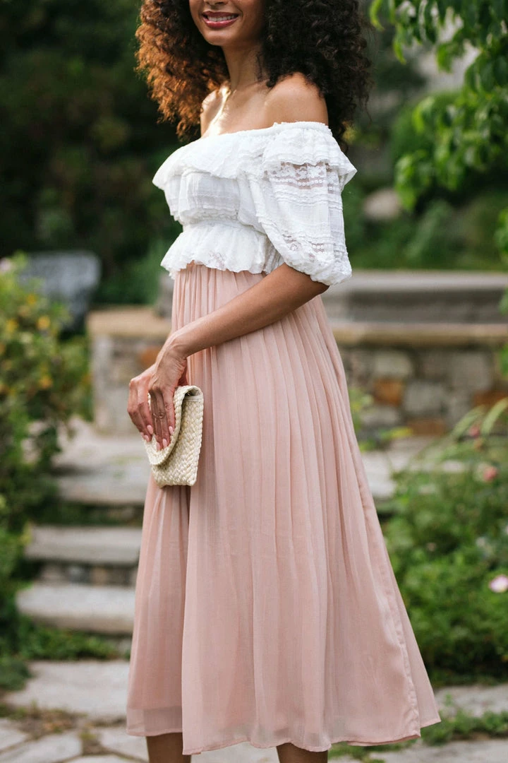 Calista Maternity Friendly Shailene Pleated Midi Skirt