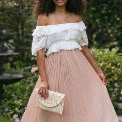 Calista Maternity Friendly Shailene Pleated Midi Skirt