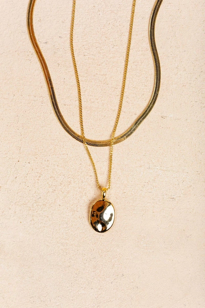 Fame Olivia Gold Layered Pendant Necklace Accessories