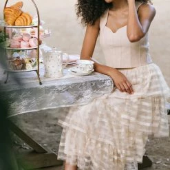 Calista Alexia Tiered Midi Skirt Maternity Friendly