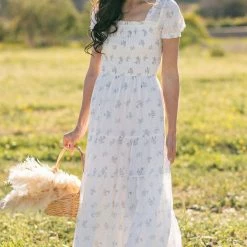 Storia Maternity Friendly Elsie Smocked Maxi Dress