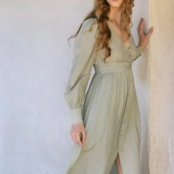 Blu Pepper Gabriella Button Midi Dress