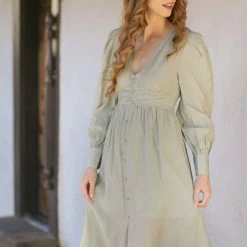 Blu Pepper Gabriella Button Midi Dress