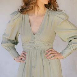 Blu Pepper Gabriella Button Midi Dress