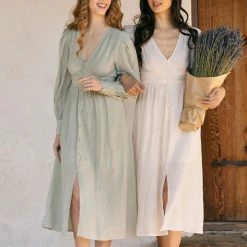 Blu Pepper Gabriella Button Midi Dress