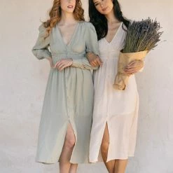 Blu Pepper Gabriella Button Midi Dress