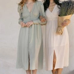 Blu Pepper Gabriella Button Midi Dress