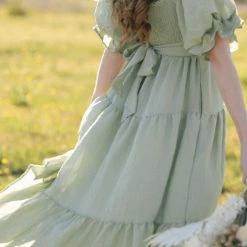 & Merci Best Sellers Paige Puff Sleeve Tiered Midi Dress