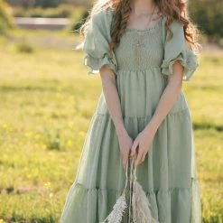 & Merci Best Sellers Paige Puff Sleeve Tiered Midi Dress