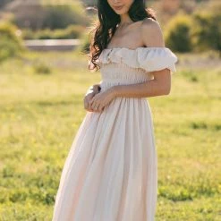 Mable Nancy Smocked Midi Dress