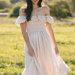 Mable Nancy Smocked Midi Dress