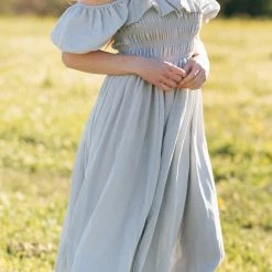 Mable Nancy Smocked Midi Dress